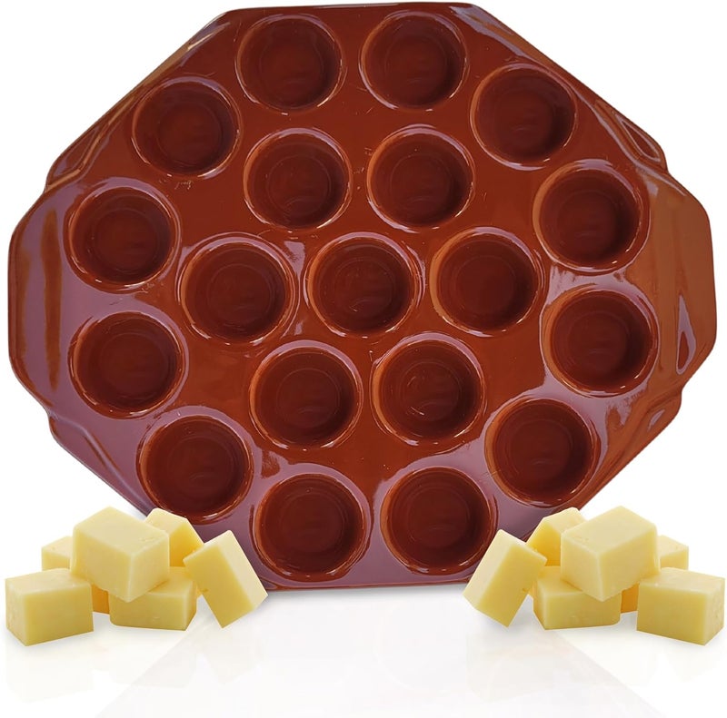 DEARKAN Provolone Cheese Melting Dish – Ceramic Pan, 19 Cavities – Grill, Oven, Microwave – Perfect for Melted Cheese, Escargot, BBQ, Barbecue, Provoletera, Provoleta, Provolonera - Image 1